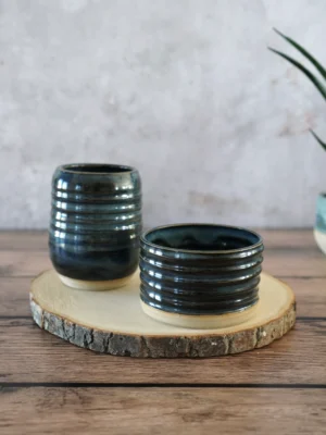 Dark ocean cup & pot set
